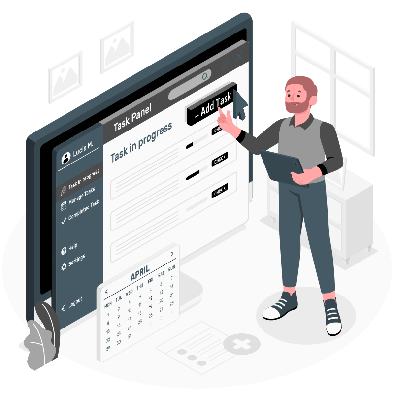 Illustration representing ERP software and connected business operations